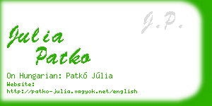 julia patko business card